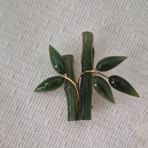 Jade Bamboo Branch Brooch